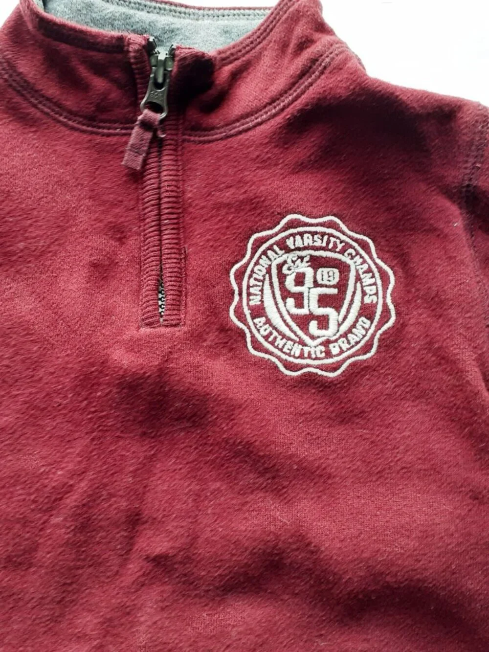 Oshkosh Boys Sweatshirt Burgundy Quarter Zip Pullover 4T